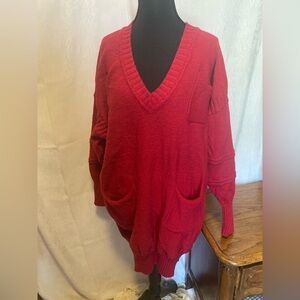 0XL Red Sweater Dress Long Sleeve Winter and Fall